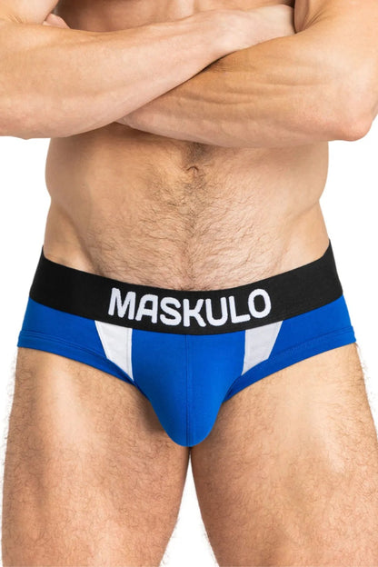 CAPTAIN - A Briefs with O - Inside - POUCH. Blue Royal and White - Maskulo - MBR141 - Y2 - Maskulo Global (EU) Store