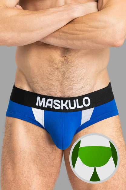 CAPTAIN - A Briefs with O - Inside - POUCH. Blue Royal and White - Maskulo - MBR141 - Y2 - Maskulo Global (EU) Store