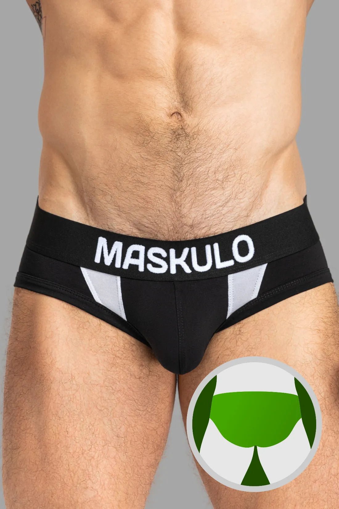 CAPTAIN - A Briefs with O - Inside - POUCH. Black and White - Maskulo - MBR143 - Y3 - Maskulo Global (EU) Store