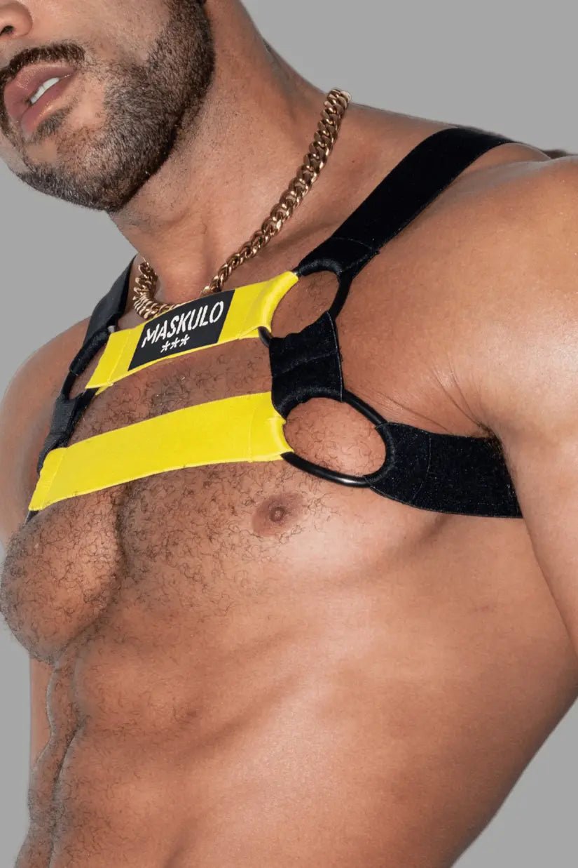 Conrad Tropix. Elastic Bulldog Harness. Yellow - Maskulo - MHR211 - Y1 - Maskulo Global (EU) Store