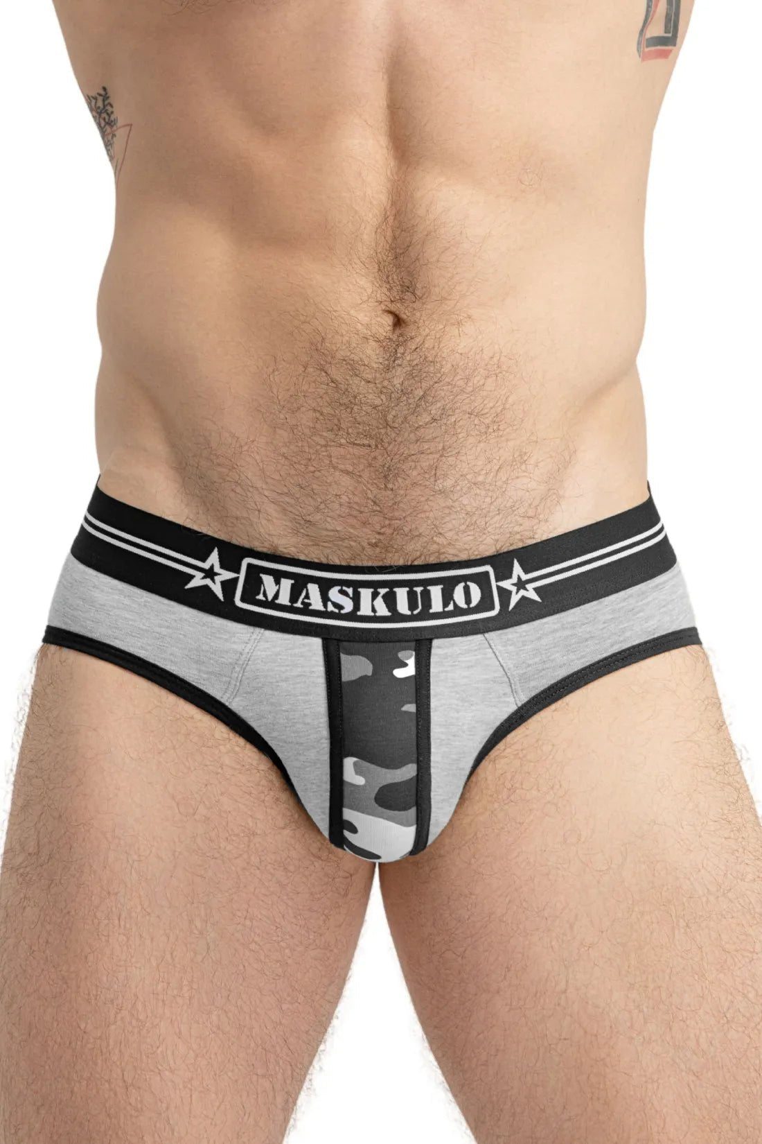 Military Briefs with Lifter. Grey and Black - Maskulo - MBR129-Y3 - Maskulo EU Global Online Store