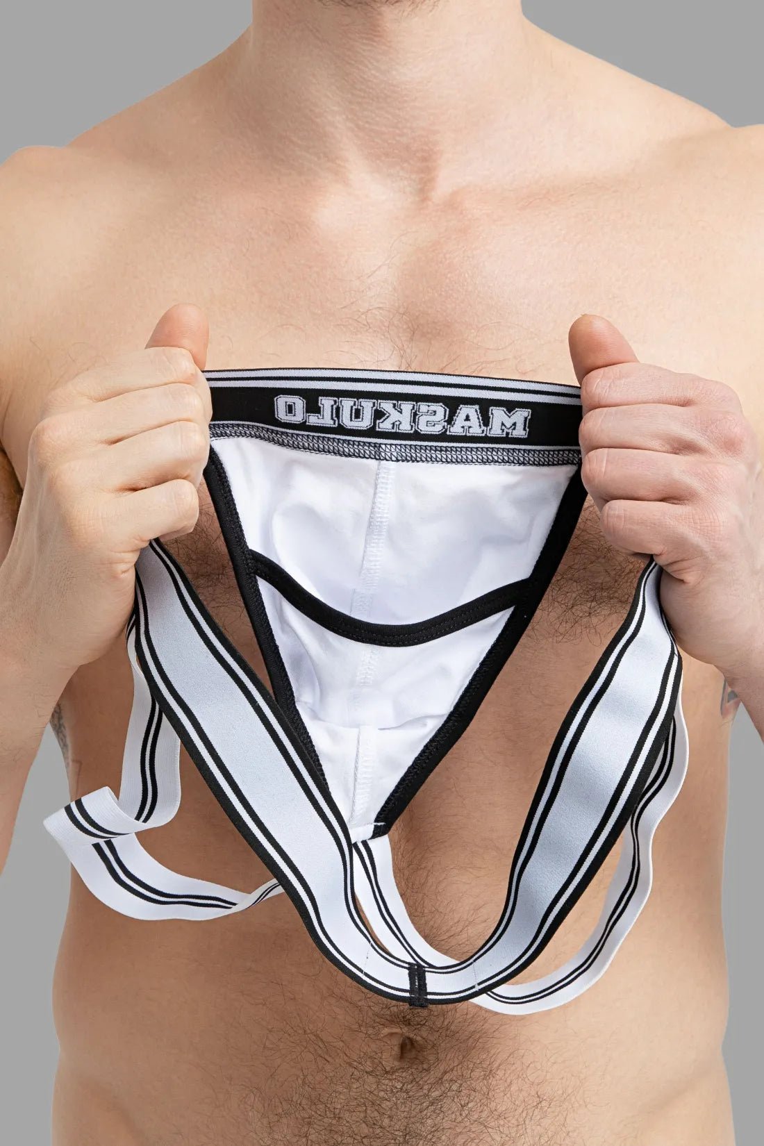 College Cotton Jock. White and Black - Maskulo - MJS136 - Y4 - Maskulo Global (EU) Store