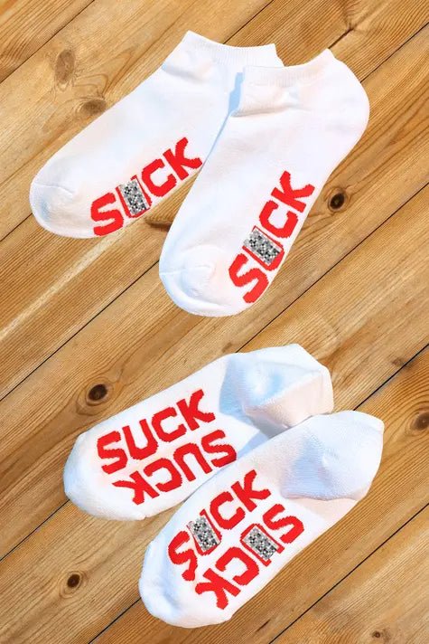 &quot;S*CK&quot; Ankle Socks. White + Red - Maskulo - MSC107 - YX - Maskulo Global (EU) Store