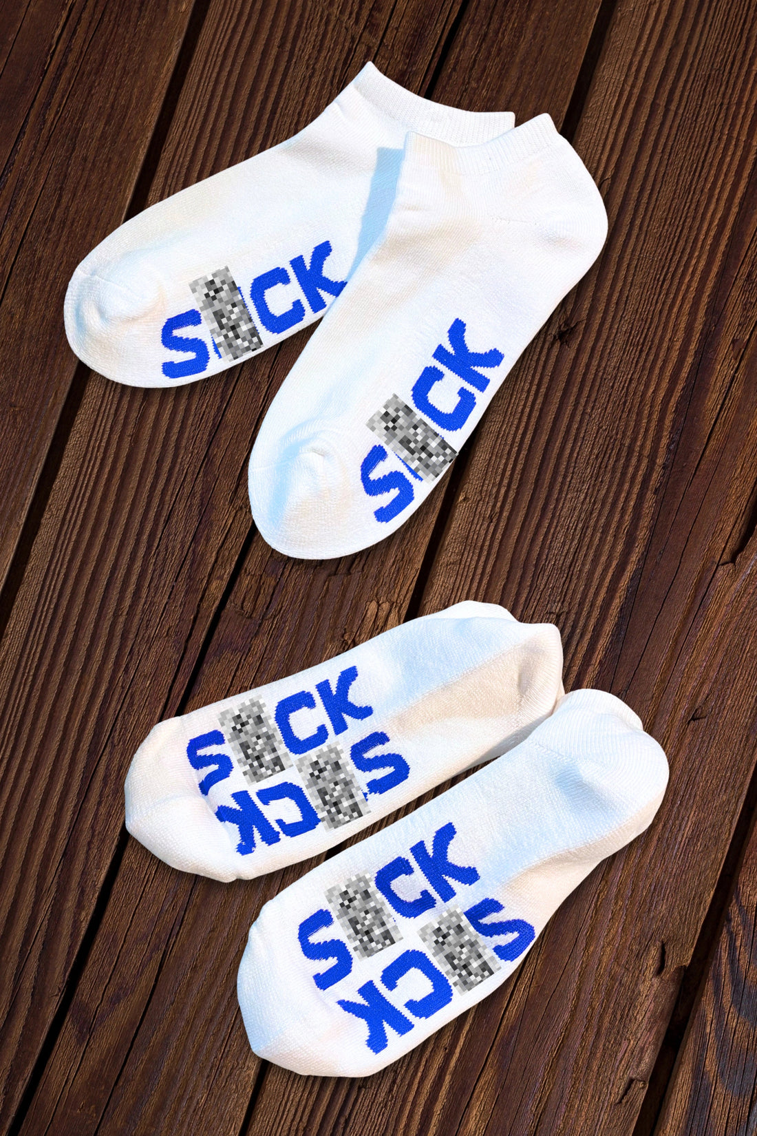 &quot;S*CK&quot; Ankle Socks. White + Blue - Maskulo - MSC109 - YX - Maskulo Global (EU) Store