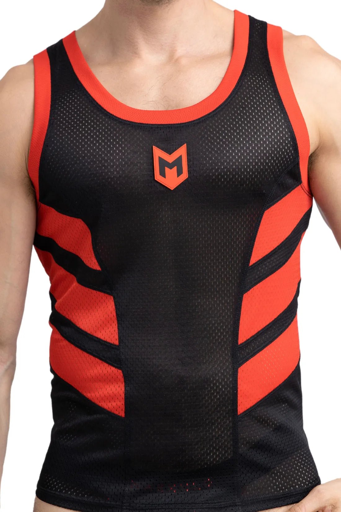 Skulla. Mesh Tank Top. Black and Red - Maskulo - MTP102 - Y4 - Maskulo Global (EU) Store