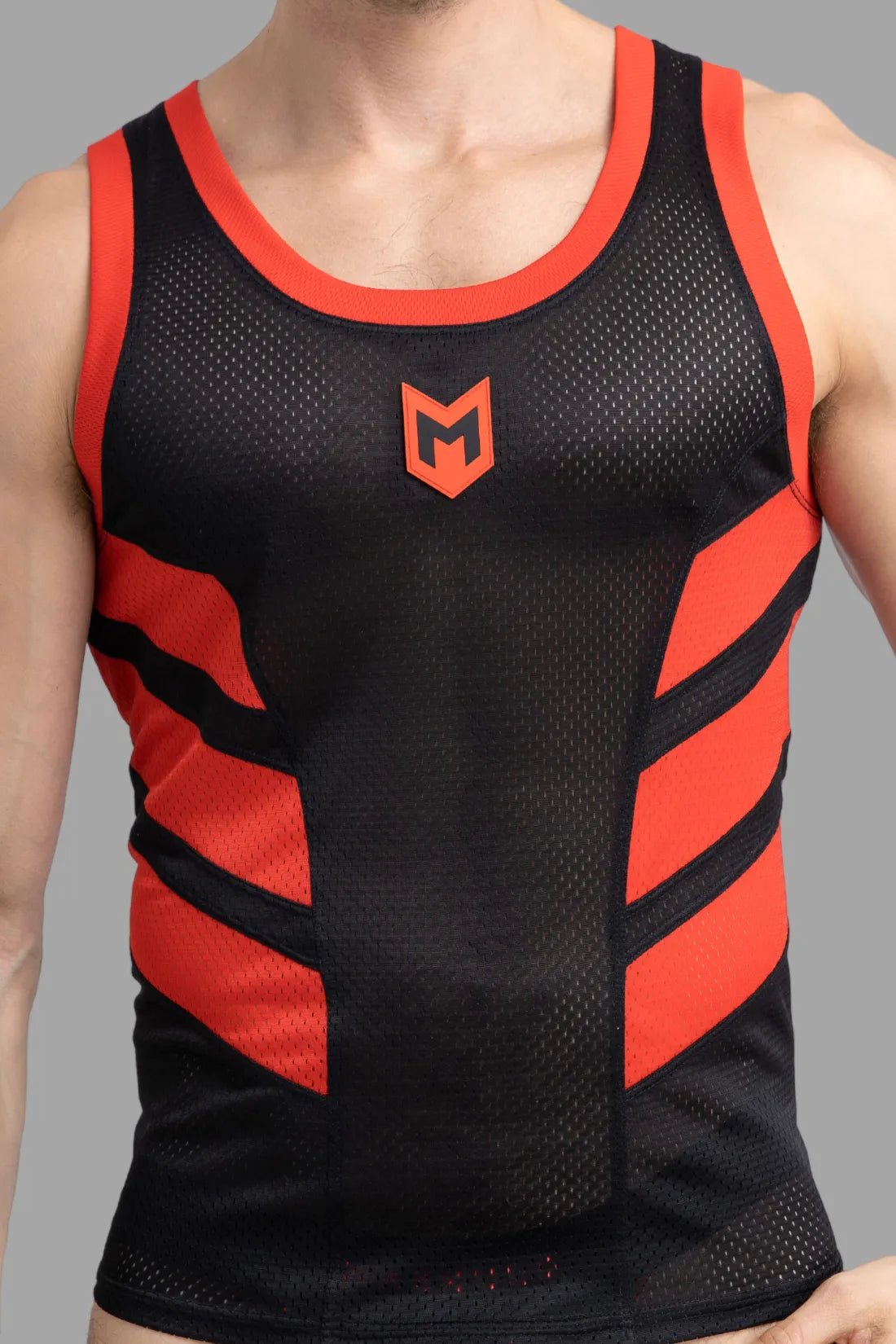 Skulla. Mesh Tank Top. Black and Red - Maskulo - MTP102 - Y4 - Maskulo Global (EU) Store