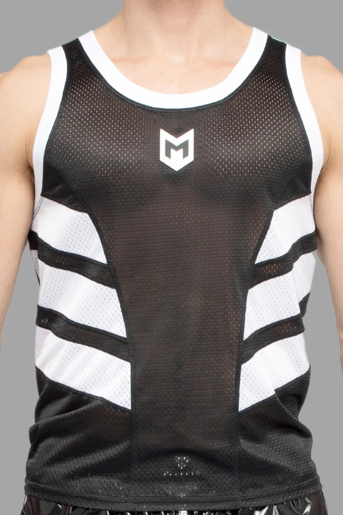 Skulla. Mesh Tank Top. Black and White - Maskulo - MTP103 - Y4 - Maskulo Global (EU) Store