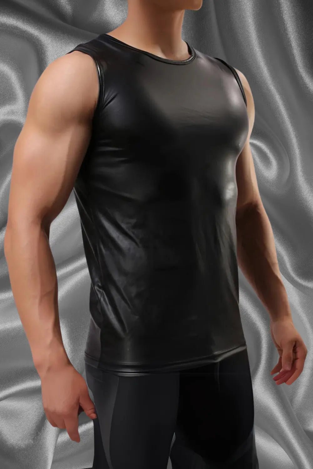 Rod Steelbod Sleeveless Top. Black PU Leather - Maskulo - MTP176 - Y3 - Maskulo Global (EU) Store