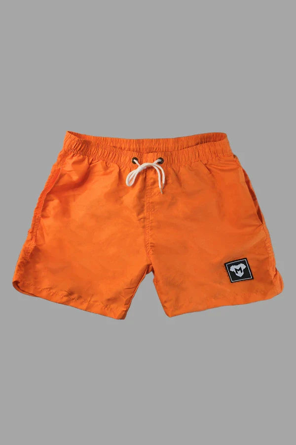 Thorin Cyclone Soft-Touch Nylon Shorts. Orange Neon