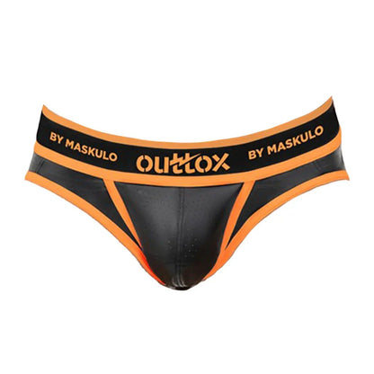 Outtox by Maskulo. Open Rear Briefs with Snap Codpiece. Orange - Outtox - XBR113 - Y1 - Maskulo Global (EU) Store