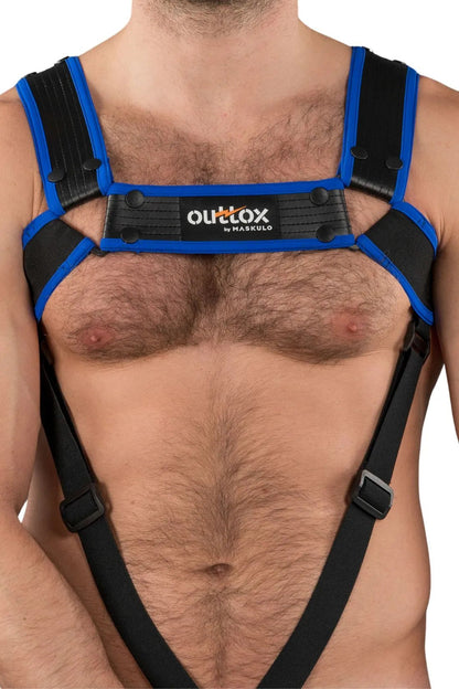 Outtox by Maskulo. Body Harness with Snaps. Black and Blue - Outtox - XHR123 - Y1 - Maskulo Global (EU) Store