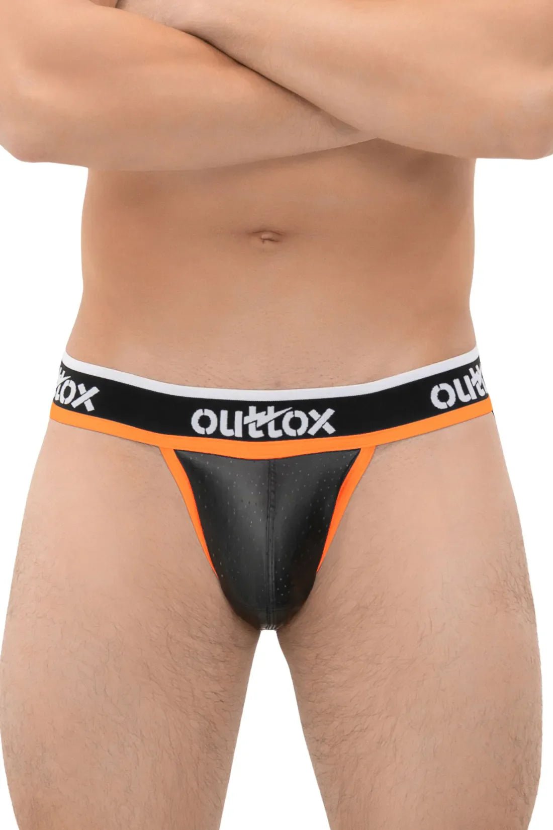 Outtox. Jock with Snap Codpiece. Black and Orange - Outtox - XJS103 - Y3 - Maskulo Global (EU) Store