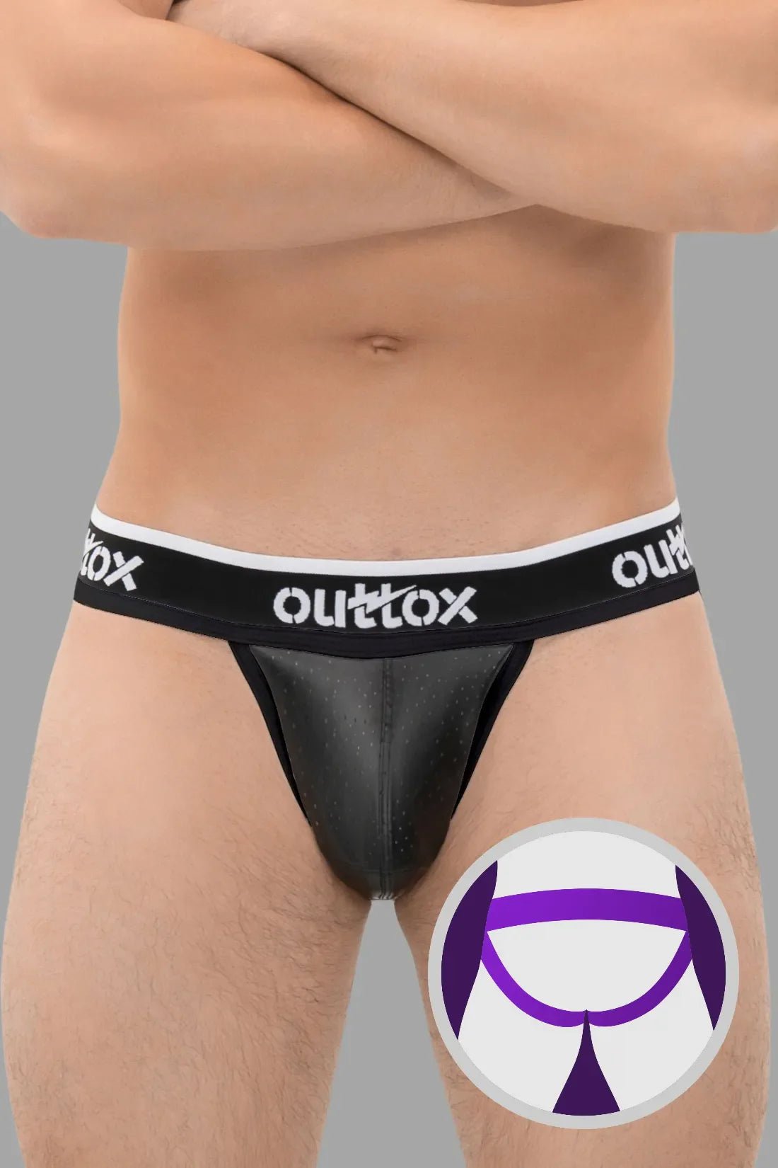 Outtox. Jock with Snap Codpiece. Black - Outtox - XJS107 - Y4 - Maskulo Global (EU) Store