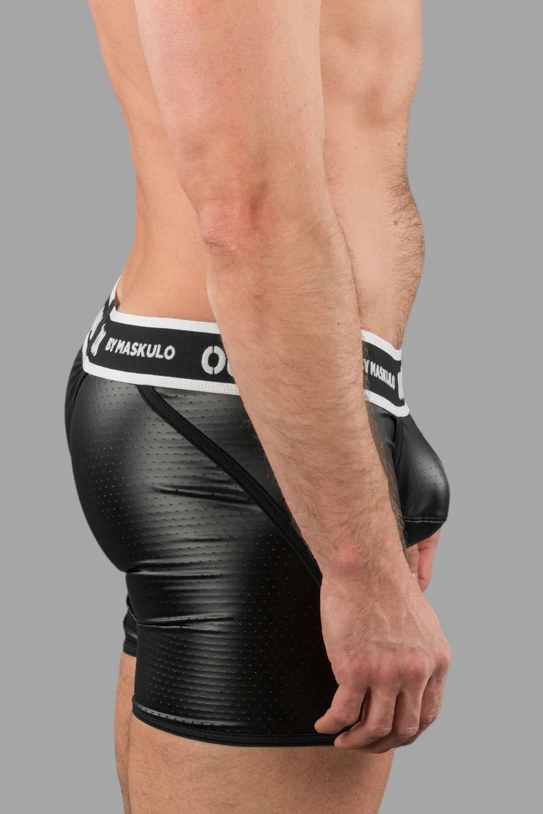 Outtox by Maskulo. Wrapped Rear Shorts with Snap Codpiece. Black - Outtox - XSH117 - Y1 - Maskulo Global (EU) Store