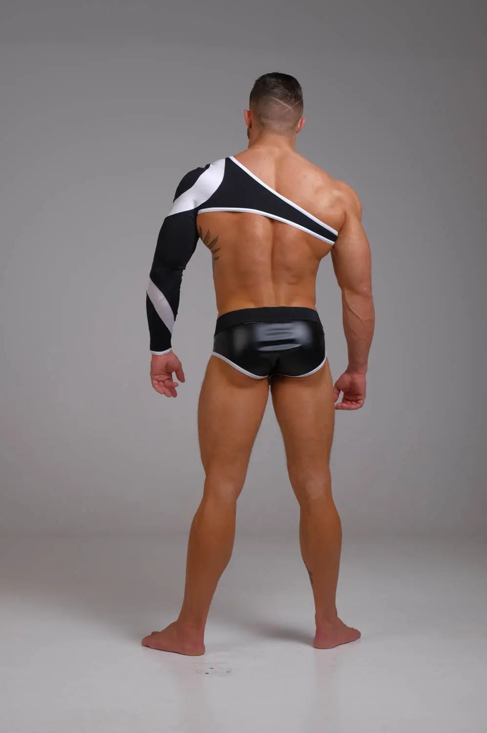 Youngero. Asymmetrical Long - Sleeved Crop Top. White Neon - Maskulo - MTP152-Y1 - Maskulo EU Global Online Store