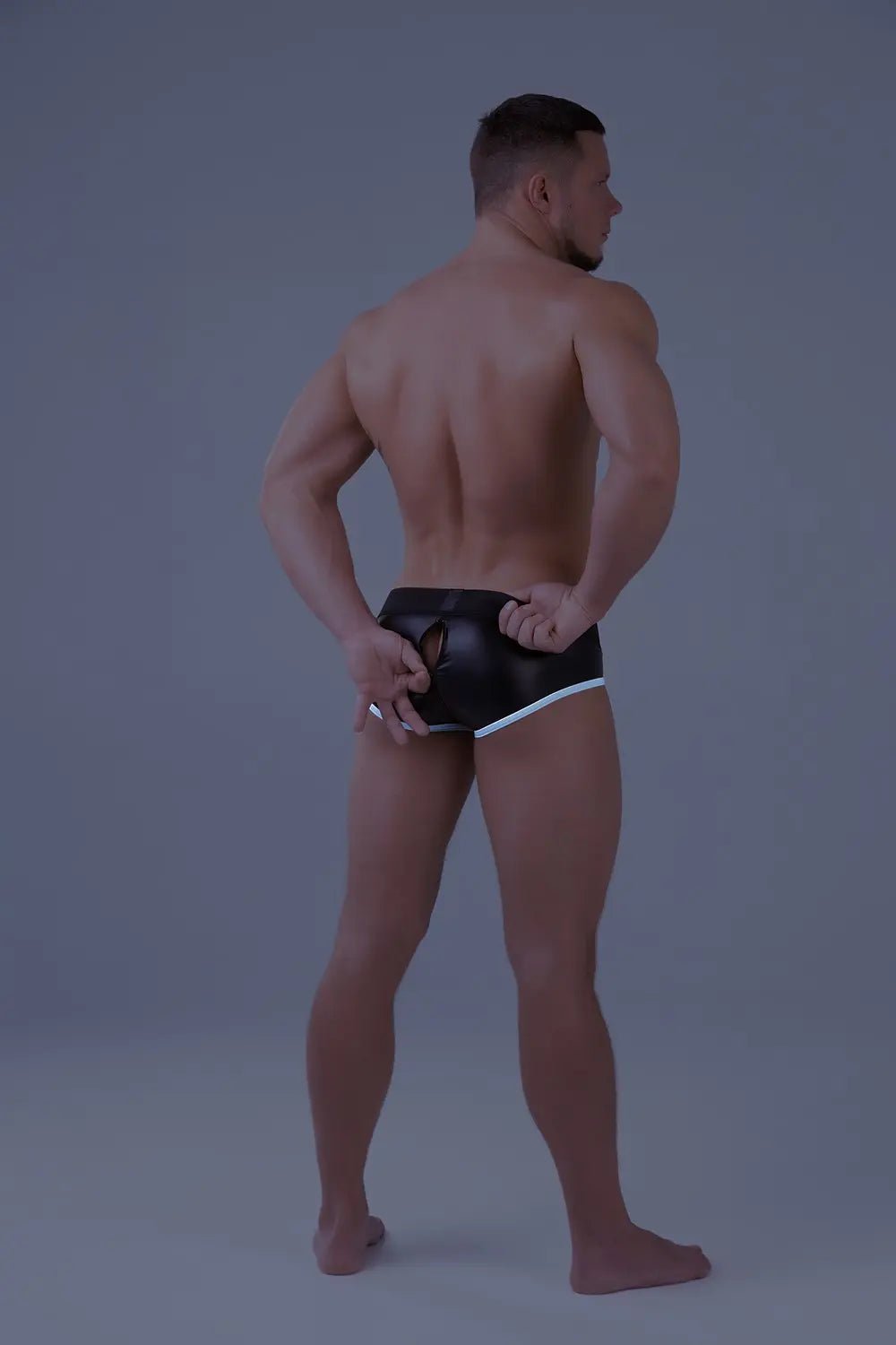 Youngero. Briefs. Mesh Codpiece. Zippered Rear. White Neon - Maskulo - MBR165-Y1 - Maskulo EU Global Online Store