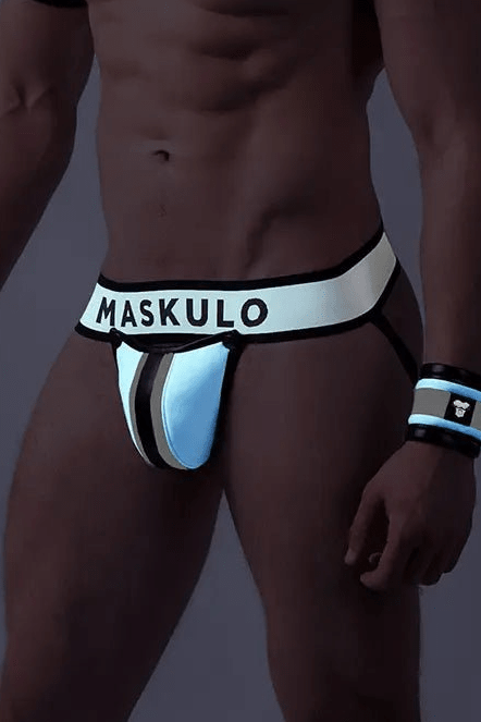 Youngero Jockstrap with detachable codpiece. White Neon - Maskulo - MJS182-Y1 - Maskulo EU Global Online Store