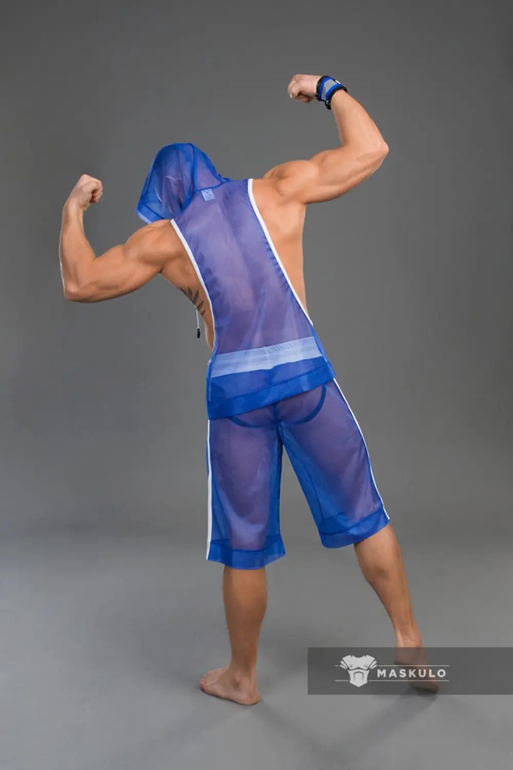 Youngero. Sleeveless Mesh Hoodie. Blue Royal - Maskulo - MTP165-Y1 - Maskulo EU Global Online Store