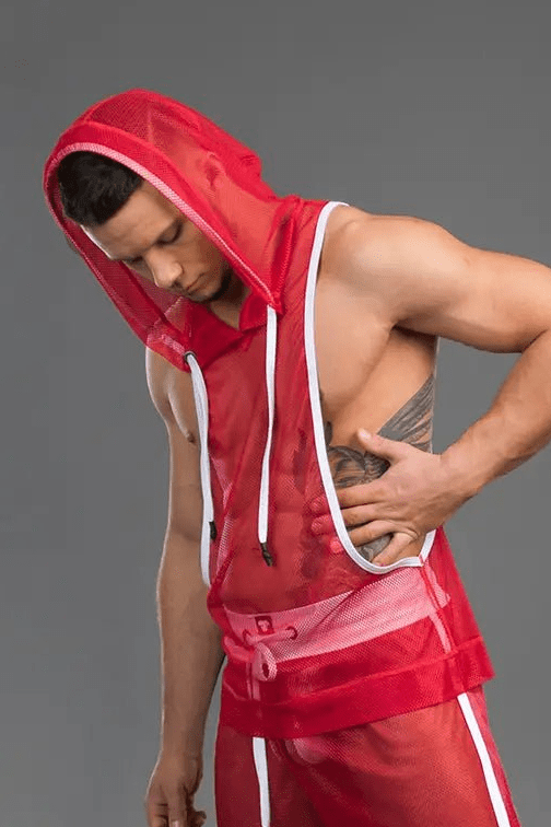 Youngero Sleeveless Mesh Hoodie. Red - Maskulo - MTP161-Y1 - Maskulo EU Global Online Store