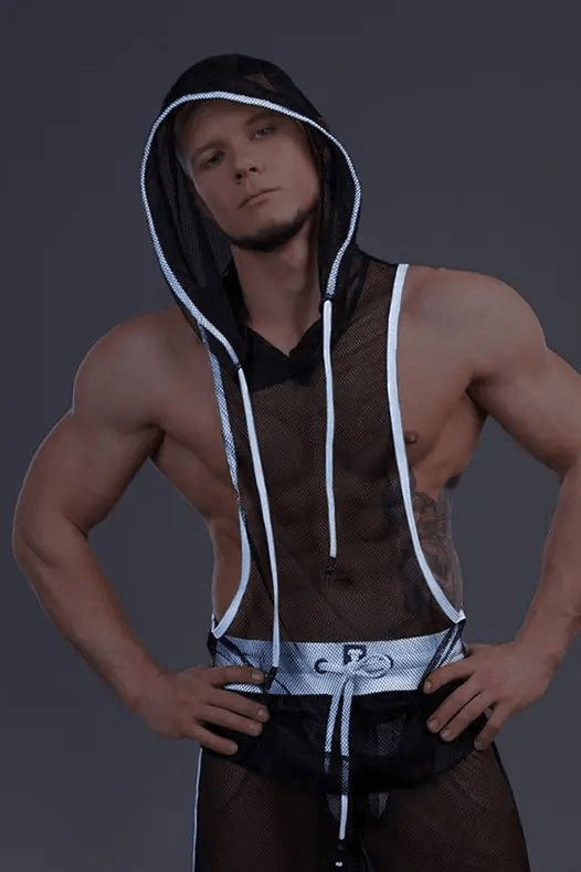 Youngero Sleeveless Mesh Hoodie. White - Maskulo - MTP166-Y1 - Maskulo EU Global Online Store